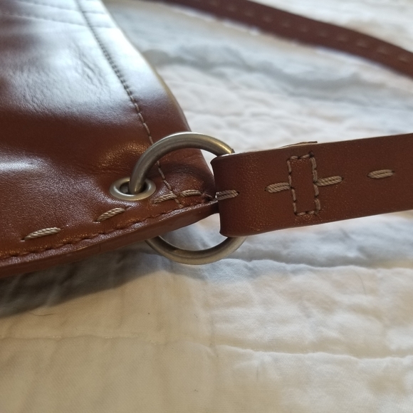 GAP 100% Genuine Leather Bag Brandy Brown EUC - Picture 4 of 16